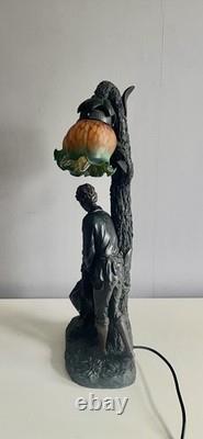 Widdop Bingham Art Nouveau Style Double Table Lamp Young Lovers Under Oak Tree