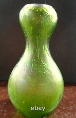 Wilhelm Kralik Green Art Nouveau Art Nouveau Antique Green Glass Vase 15 cm 1900
