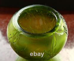 Wilhelm Kralik Green Art Nouveau Art Nouveau Antique Green Glass Vase 15 cm 1900