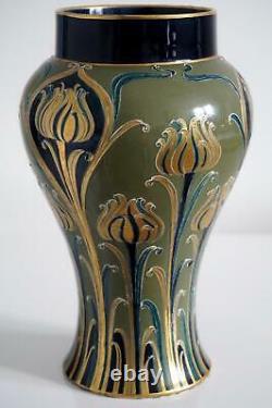 William Moorcroft James Macintyre Vase Green & Gold Florian Design c. 1903