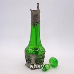 Wmf Art Nouveau Tall Claret Jug Moss Green Circa 1905 Truly Beautiful-investment