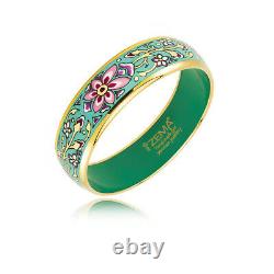 Zema Jewels Green Art Nouveau Fine Porcelain Bracelet, Bangles for Woman