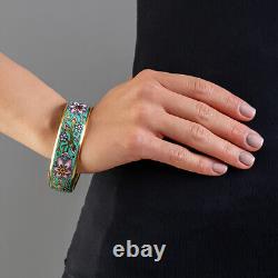 Zema Jewels Green Art Nouveau Fine Porcelain Bracelet, Bangles for Woman
