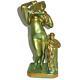 Zsolnay Art Nouveau Green Eosin Nude Woman Lady Undressing Figurine 11 X 6 1/2
