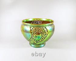 Zsolnay, Art Nouveau Style Green Eosin Glazed Open Work Porcelain Planter (h075)