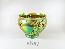 Zsolnay, Art Nouveau Style Green Eosin Glazed Open Work Porcelain Planter (h075)