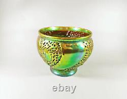 Zsolnay, Art Nouveau Style Green Eosin Glazed Open Work Porcelain Planter (h075)