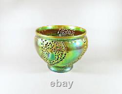Zsolnay, Art Nouveau Style Green Eosin Glazed Open Work Porcelain Planter (h075)