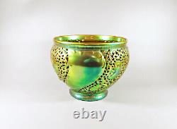 Zsolnay, Art Nouveau Style Green Eosin Glazed Open Work Porcelain Planter (h075)