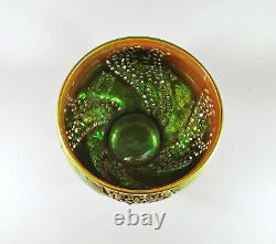 Zsolnay, Art Nouveau Style Green Eosin Glazed Open Work Porcelain Planter (h075)