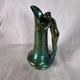 Zsolnay Eosin Art Nouveau Figural Pitcher 4.75 Tall Metallic Green Finish