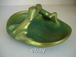 Zsolnay Eosin Art Nouveau Necking Swans / Lizard Fruit Large Dish /Tray 26 cm