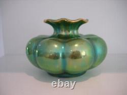 Zsolnay Eosin Art Nouveau Segmented Small Cache Vase