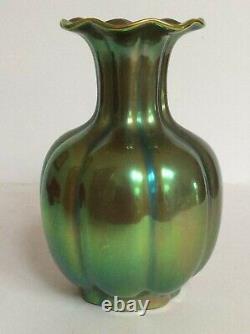 Zsolnay Eosin Green Glazed Vase