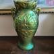 Zsolnay Hungary Art Nouveau Eosin Glase Green Vase 8.75