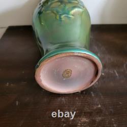 Zsolnay Hungary Art Nouveau Eosin Glase Green Vase 8.75