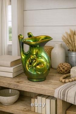 Zsolnay Pecs Art Nouveau Eosin Glaze Pitcher Jug Vase
